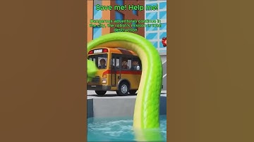 The robot drove the bus into a trap... and this emerged from the water.🐍#@blueboomyoutube