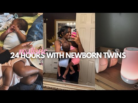 a REALISTIC 24 hours with newborn twins *first time mom*