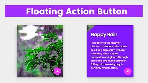 FLOATING ACTION BUTTON || PROFILE CARD ANIMATION || HTML & CSS