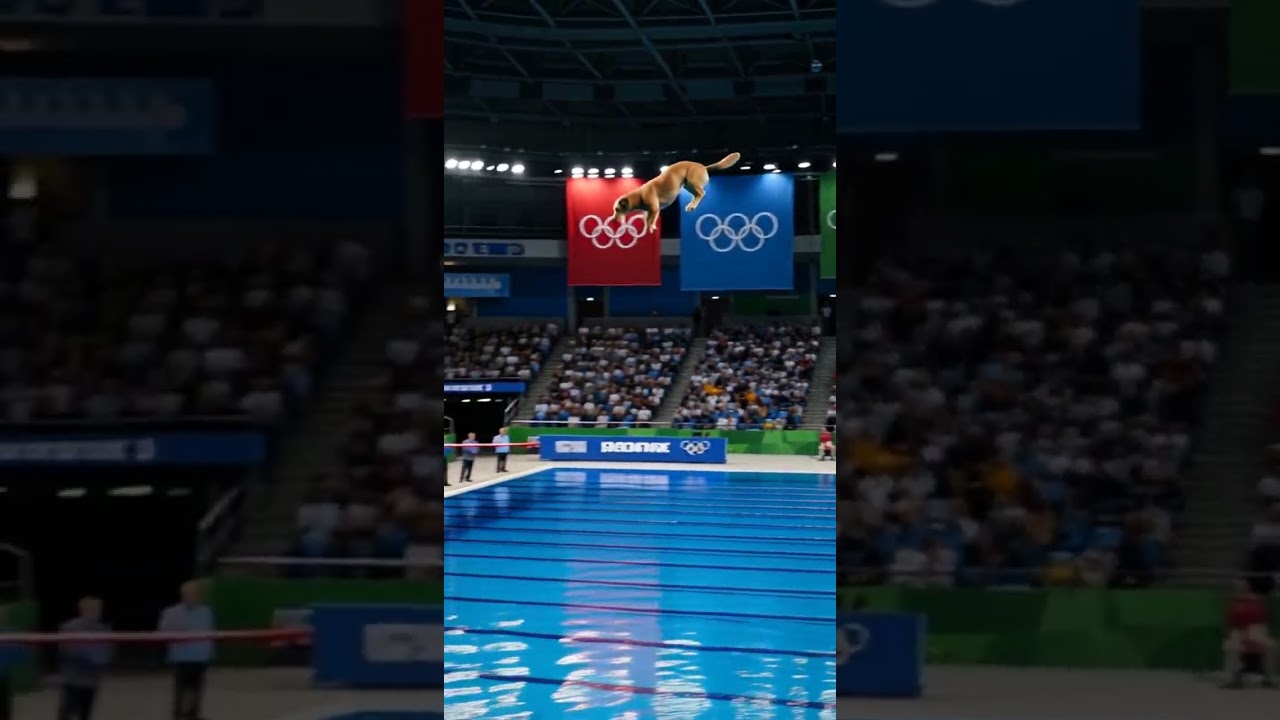 Alpine Dachsbracke Prepares to Dive from Olympic High Platform | A-Z Animals