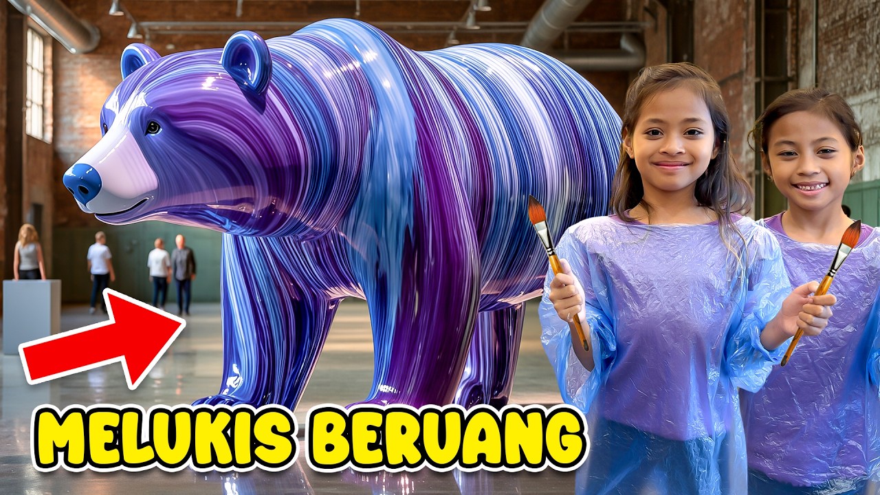WOW ALUNA AND AMANDA PAINTED A GLOW-IN-THE-DARK BEAR!! IT CAN GLOW IN THE DARK!!
