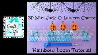 Craft Life 3D Mini Jack-O-Lantern Charm Tutorial on One Rainbow Loom ~ Halloween