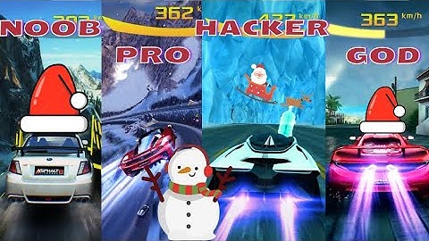 Asphalt 8 Noob vs Pro vs Hacker vs God Christmas Edition
