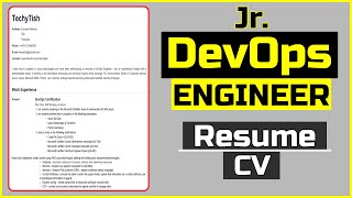 How to CREATE the PERFECT DevOps Engineer RESUME/CV | #noexperience