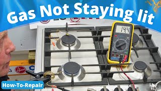Gas Stove Top Hob Burner Not staying lit,  Thermocouple How it works & Test if lights but goes out