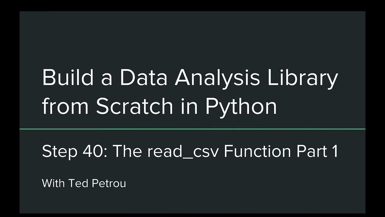 55 The read csv Function Part 1 - YouTube