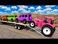 Flatbed Truck McQueen | Transportation with Truck - Pothole vs Car # | BeamNG.Drive Gameplay