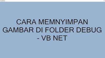 CARA MENYIMPAN GAMBAR DI FOLDER DEBUG  - VB NET