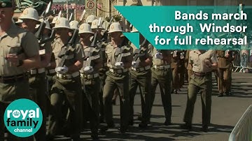 Bands march through streets of Windsor for full dress-rehearsal of Royal Wedding
