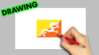 how to draw Bhutan flag | Art Therapy