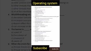 Operating system threads 20  mcqs part 1 os#operatingsystem