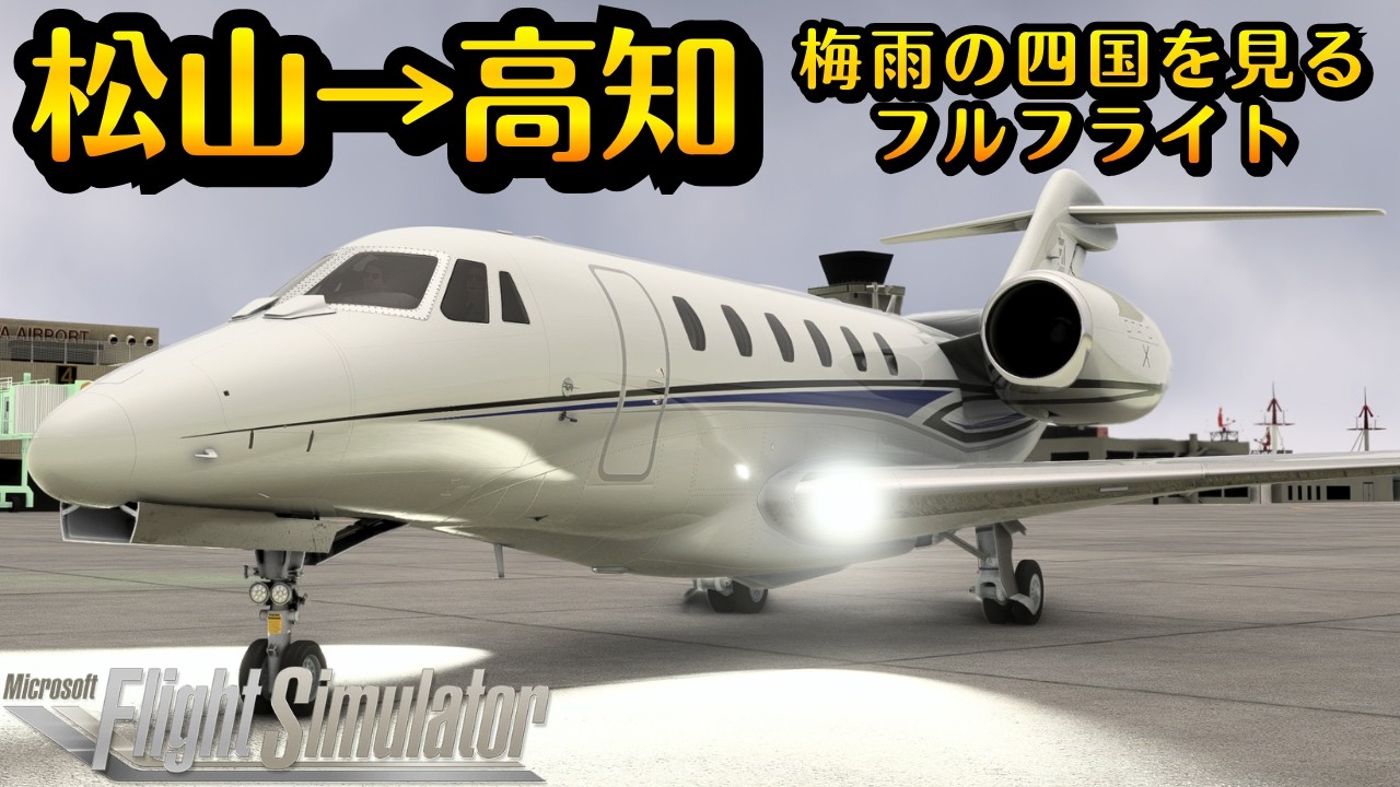 【コクピット】14分で見る!梅雨の四国と高知の街並み!#空港 #旅 #高知 #愛媛県 #四国 #高知県 #梅雨 #雨 #msfs #松山市