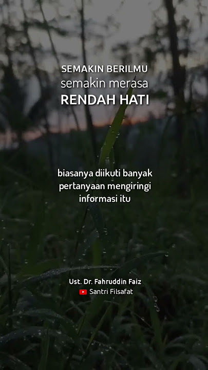 Filsafat Padi dan sikap Rendah Hati | Ngaji Filsafat | Ust. Dr. Fahruddin Faiz #ngajifilsafat