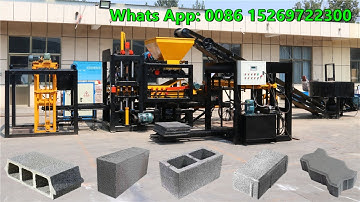 Burkina faso QT4-18 complete auto hydraulic concrete hollow block machine work with diesel generator
