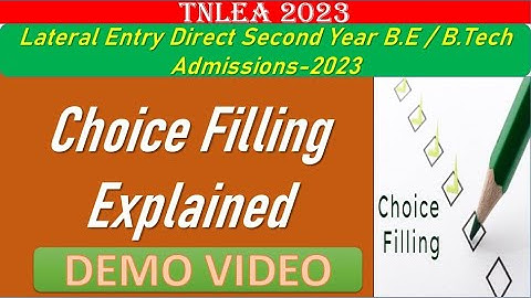 TNLEA 2023 || How to Choice Fill Explained with Doubt Clearing || Info Camp