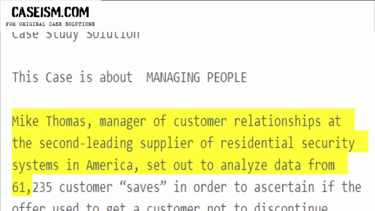 Saving Customers at Vigil Home Security Case Study Help - Caseism.com