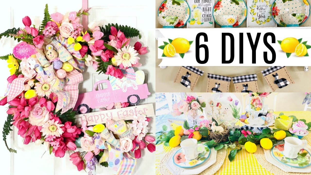 🍋6 DIY DOLLAR TREE DECOR CRAFTS SPRING EASTER🍋"I Love Spring" ep.16 ...