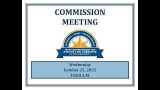 October 22, 2025 Commission Meeting Video