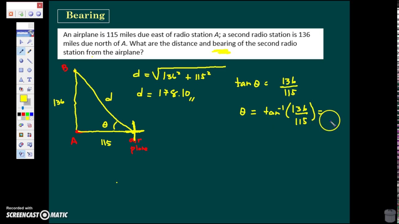 Bearing / Angle of Elevation Trigonometry YouTube