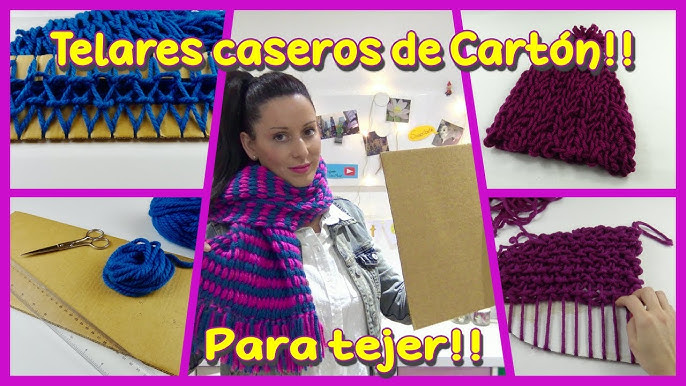 Chal de lana tejido en cartón!! 📦+🧶=🧣 