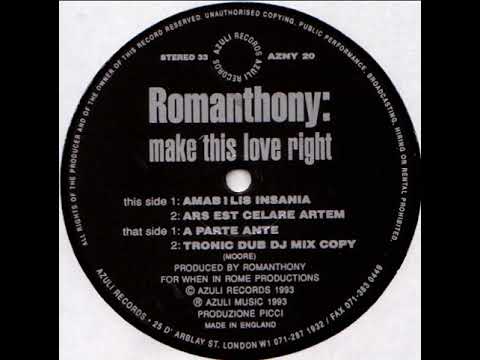 Romanthony — Romanthony – Make This Love Right - (Tronic Dub DJ Mix Copy)