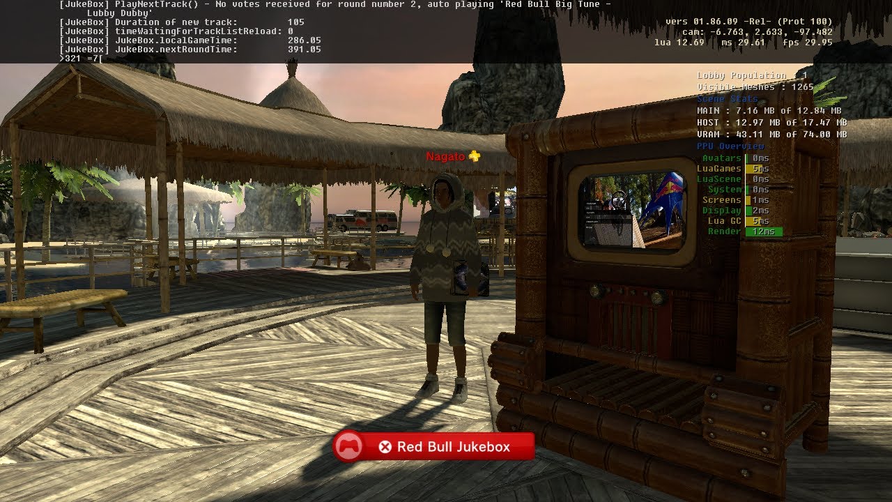Red Bull Beach Jukebox Test PlayStation Home 1.86 Offline Client