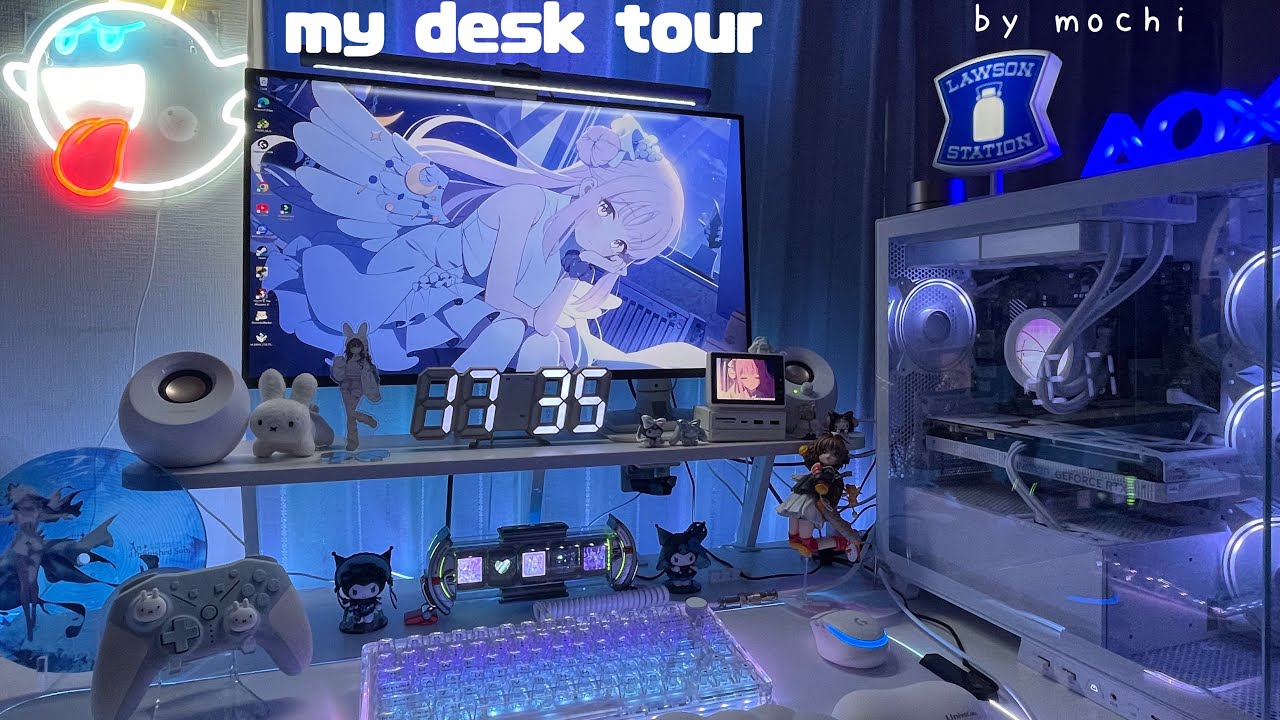 総額70万のデスク周り🫧 ͛.*|人生初PC│STORM PC|hagibis(ハギビス)ミニモニター開封｜KIIBOOM・Logicool・Divoom開封