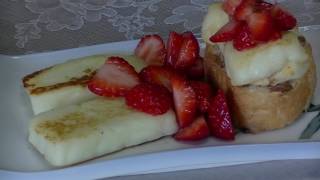 Cypriot Halloumi with fruits on Japanese style キプロス　ハルミチーズ　フルーツ添え