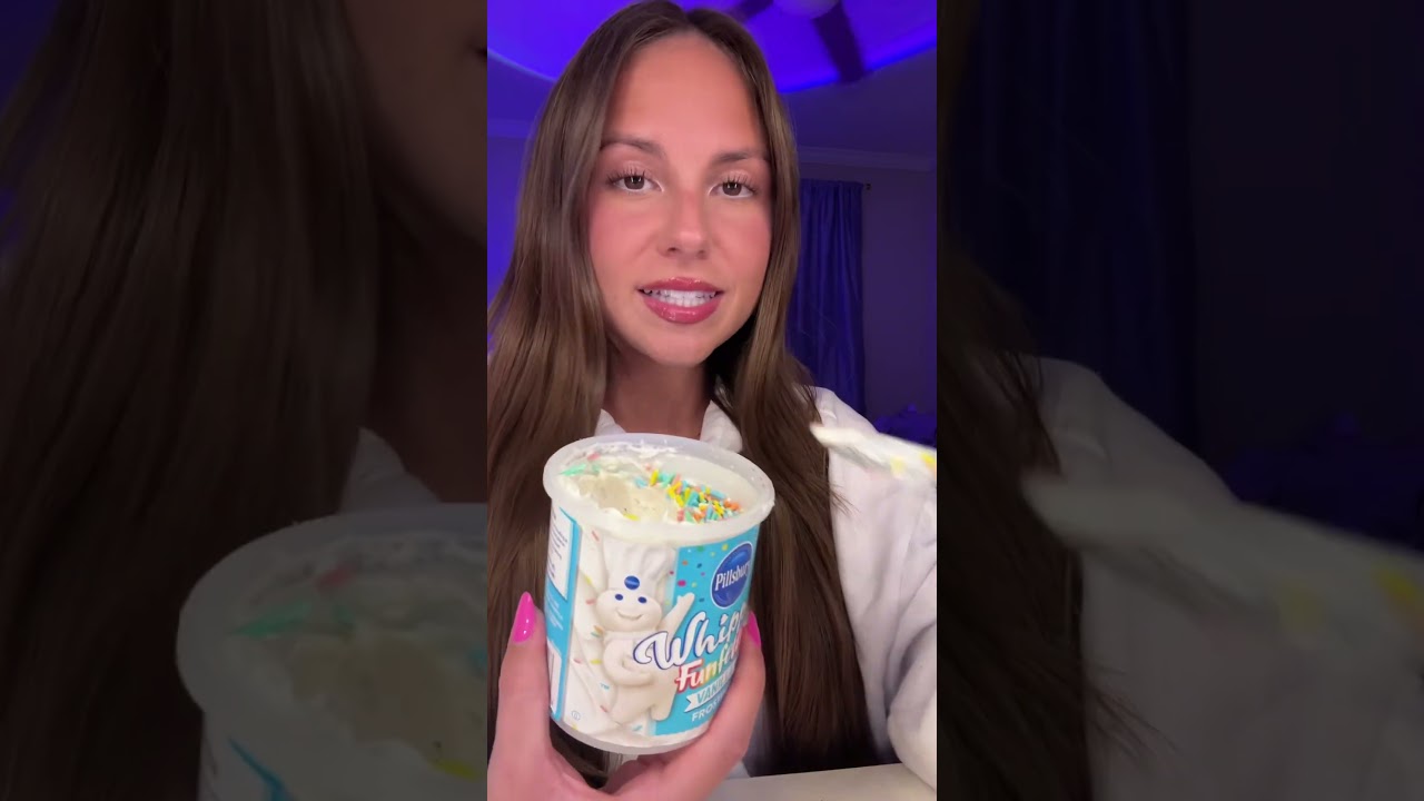 Whipped Funfetti icing mukbang🧁🤍