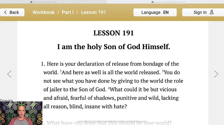 Lesson 191 and Text from A Course in Miracles - ACIM