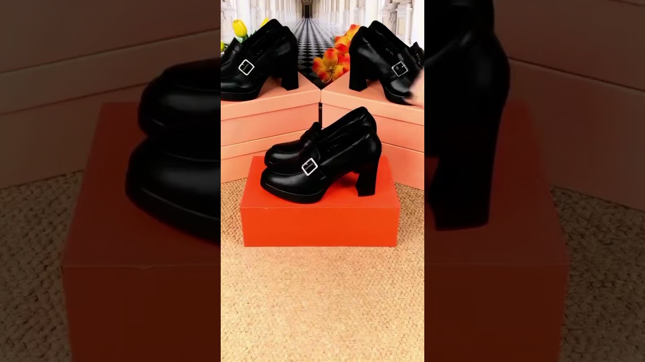 Waterproof platform thick heel single shoes, simple and elegant 