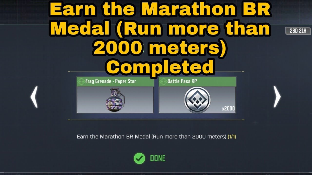 How to Earn the Marathon Br Medal (Run more than 2000 meters