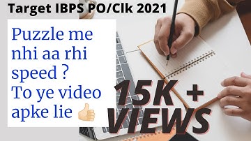 🔥How to increase speed in puzzle and Di 💯 IBPS PO/Clerk Prelims se pehle dekh lo 👍🏻