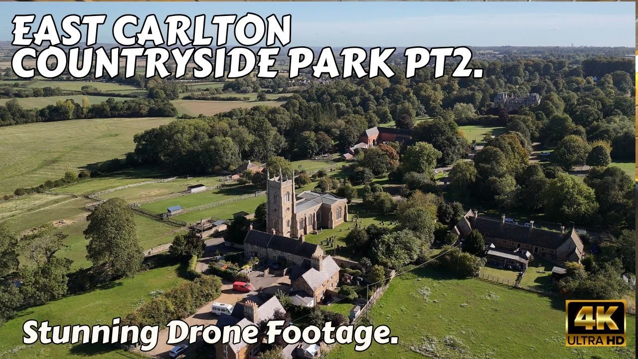 East Carlton Country Park Aerial View | Beautiful Northamptonshire Drone Footage 4K