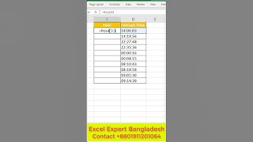 Hour Formula in excel  #shorts