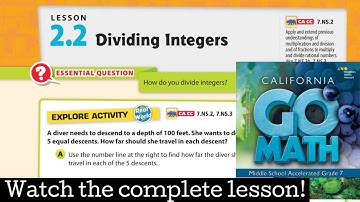 Lesson 2.2 Dividing Integers
