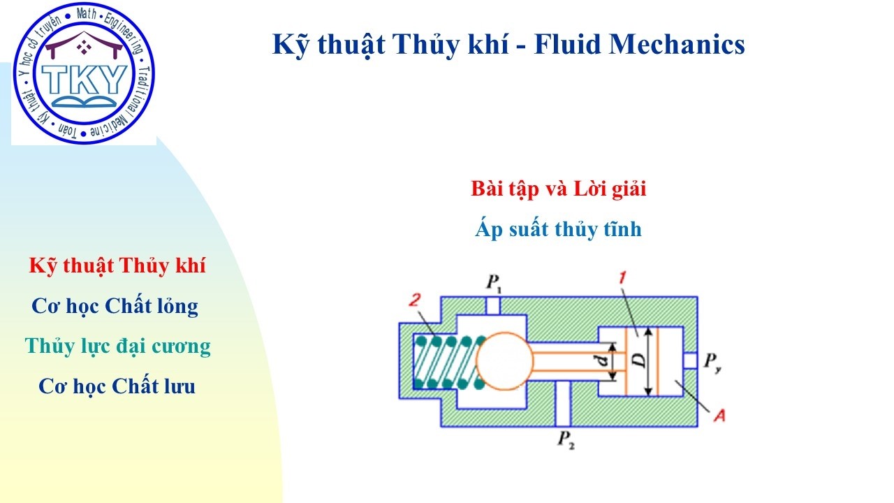 Thủy khí– Bài tập và Lời giải Van một chiều điều khiển -  K161#Kỹ thuật Thủy khí#Cơ học chất lỏng
