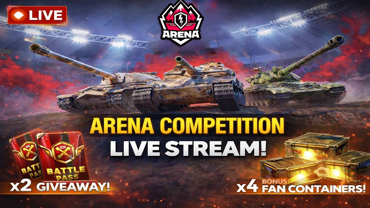WoT Blitz Arena Competition LIVE 🔴 | 2x Battle Pass Giveaway + 4 Fan Containers