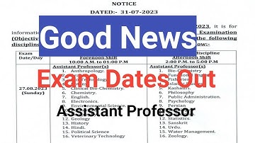 Good News | Exam Dates Out | Jkpsc Assistant Professor | Degree colleges