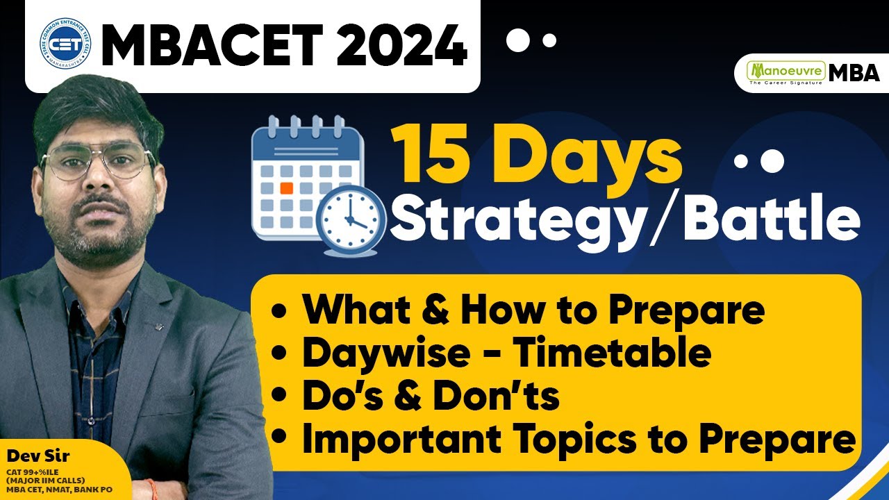 Mah mba cet 2024 15 days strategy battle what how to prepare