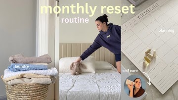 MONTHLY RESET ROUTINE🤍 cleaning, setting goals, self care