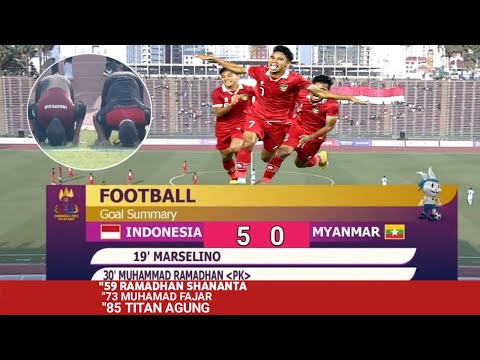 Marselino Cs menggila, Hasil pertandingan Timnas indonesia u-22 vs myanmar, Indonesia pesta gol