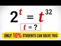 Exponents | 2^t = t^32 | Mathematics