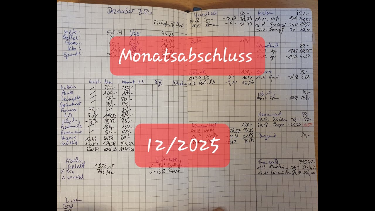 Budgetplanung 12/2025 - Monatsabschluss + Jahresabschluss 2025
