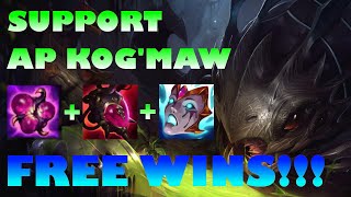 SUPPORT AP KOG'MAW IS BROKEN! MOST DMG IN THE GAME! 11/6/18 MUST TRY! OBLITERATE THE ENEMY BOT LANE!