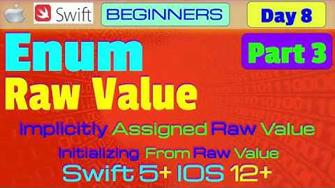 IOS, Swift 5, Interview Theory, Tutorial, #08 P3: Enumeration ( Raw Values )
