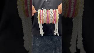 Karat Jhalar Pink & pearl bangles set Design #bangles #lifeisbutadream #jewelry #fyp #viral
