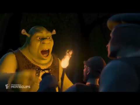 Disney-Pixar's Shrek (2001) - Shrek Scares Off The Angry Mobs Scene