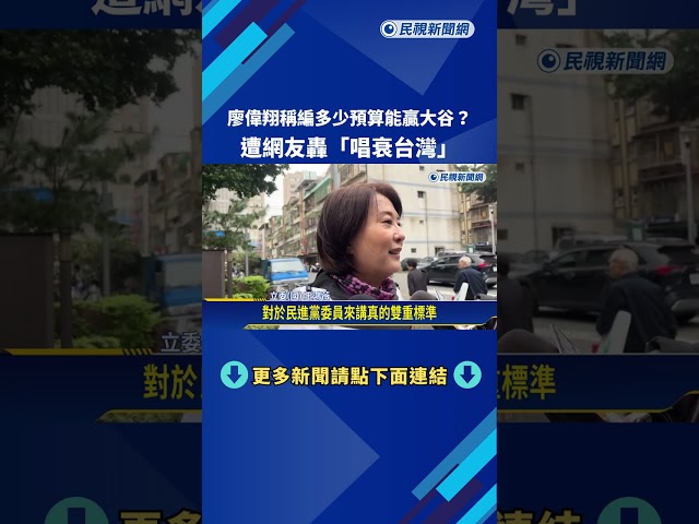 廖偉翔稱編多少預算能贏大谷? 遭網友轟"唱衰台灣"－民視新聞