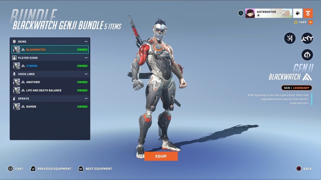 Overwatch 2:  Blackwatch Genji Skin🥷